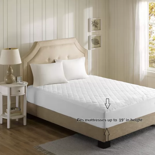 imageBeautyrest 3M Scotchgard Heated Mattress Pad  Electric Bed Warmer with 5 Heat Settings 10 Hr Auto Shut Off Timer All Around Elastic Deep Pocket UL Certified Machine Washable White Twin XLWhite
