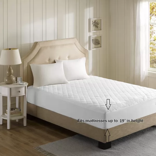 imageBeautyrest 3M Scotchgard Heated Mattress Pad  Electric Bed Warmer with 5 Heat Settings 10 Hr Auto Shut Off Timer All Around Elastic Deep Pocket UL Certified Machine Washable White Twin XLWhite