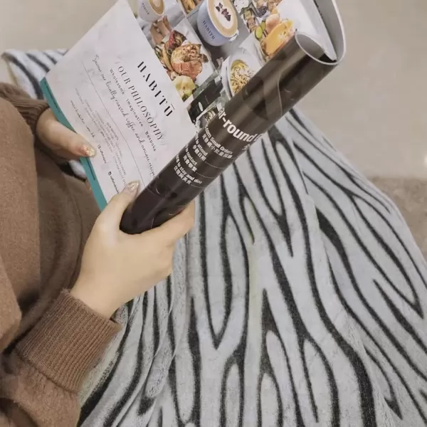 imageFY FIBER HOUSE Flannel Fleece Throw Blanket Lightweight Cozy Plush Microfiber Bedspreads for Adults60quotX80quotBrown LeopardBlack Zebra