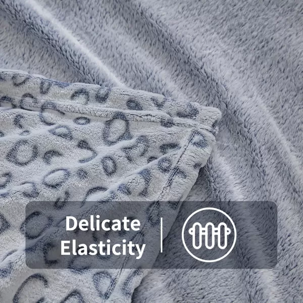 imageFY FIBER HOUSE Flannel Fleece Throw Blanket Lightweight Cozy Plush Microfiber Bedspreads for Adults60quotX80quotBrown LeopardBlue Leopard