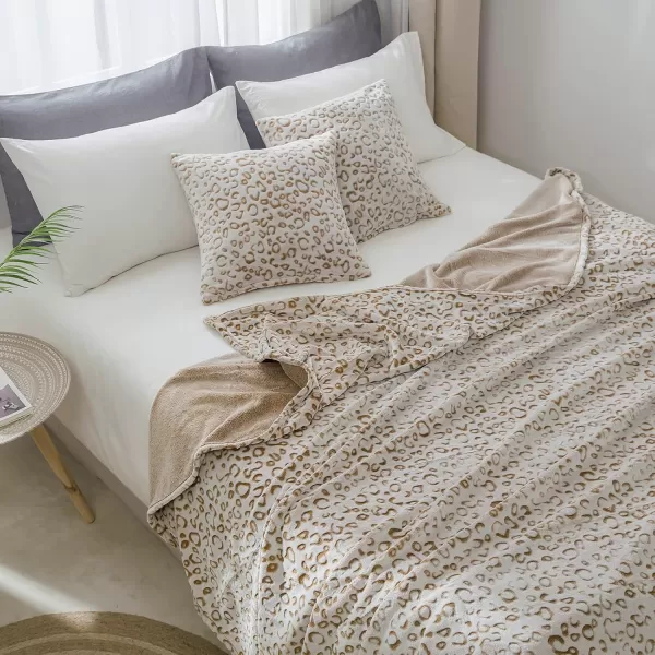imageFY FIBER HOUSE Flannel Fleece Throw Blanket Lightweight Cozy Plush Microfiber Bedspreads for Adults60quotX80quotBrown LeopardBrown Leopard