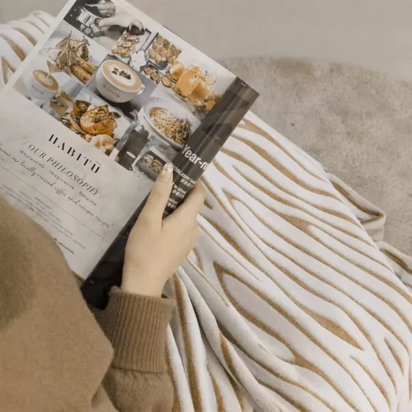 imageFY FIBER HOUSE Flannel Fleece Throw Blanket Lightweight Cozy Plush Microfiber Bedspreads for Adults60quotX80quotBrown LeopardBrown Zebra