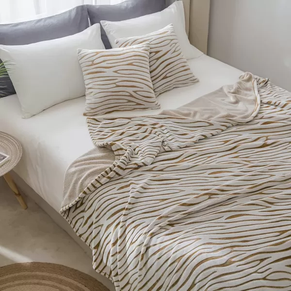 imageFY FIBER HOUSE Flannel Fleece Throw Blanket Lightweight Cozy Plush Microfiber Bedspreads for Adults60quotX80quotBrown LeopardBrown Zebra