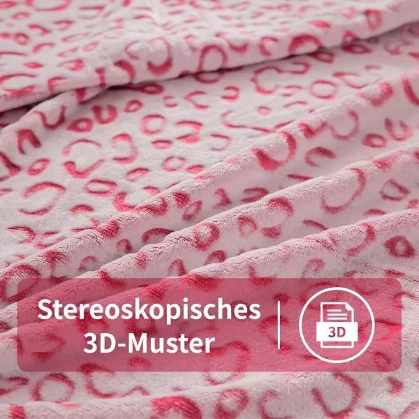 imageFY FIBER HOUSE Flannel Fleece Throw Blanket Lightweight Cozy Plush Microfiber Bedspreads for Adults60quotX80quotBrown LeopardHot Pink Leopard