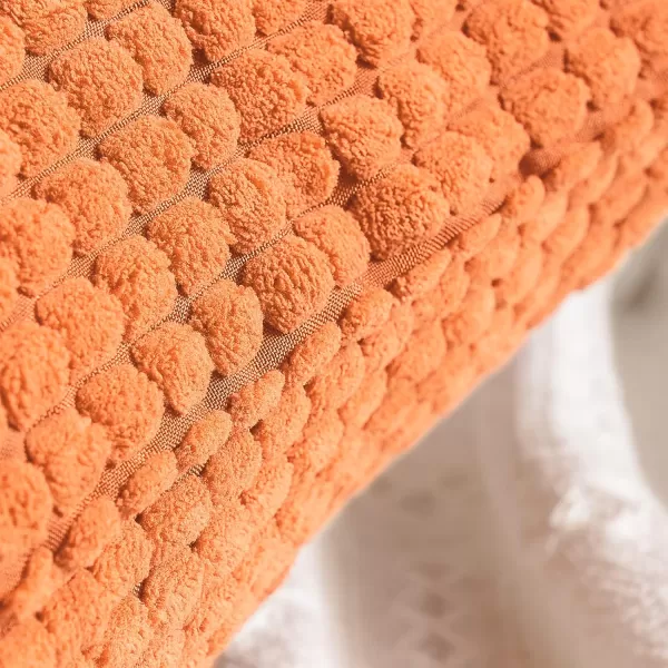 imageFY FIBER HOUSE Pack of 2 Comfy Corduroy Corn Granules Throw Pillow Covers Christmas Decorative Square Cushion Pillowcase for Couch Sofa Bed 16 X 16 Inch Bean GreenOrange