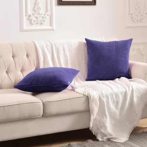 imageFY FIBER HOUSE Pack of 2 Comfy Corduroy Corn Granules Throw Pillow Covers Christmas Decorative Square Cushion Pillowcase for Couch Sofa Bed 16 X 16 Inch Bean GreenLavender