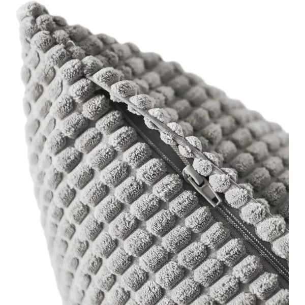 imageFY FIBER HOUSE Pack of 2 Comfy Corduroy Corn Granules Throw Pillow Covers Christmas Decorative Square Cushion Pillowcase for Couch Sofa Bed 16 X 16 Inch Bean GreenDark Grey