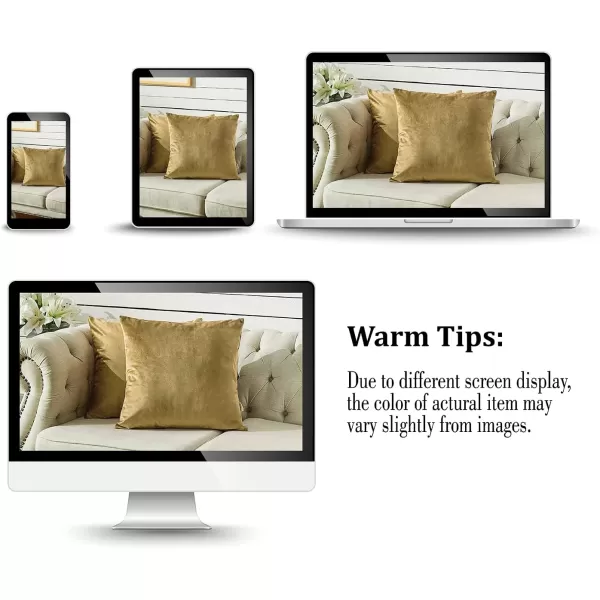 imageFY FIBER HOUSE Pack of 2 Velvet Throw Pillow Covers Christmas Decorative Square Pillowcase Soft Solid Cushion Case for SoFaCouch Use 20 x 20 Inch RedCoffee