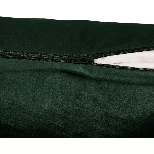 imageFY FIBER HOUSE Pack of 2 Velvet Throw Pillow Covers Christmas Decorative Square Pillowcase Soft Solid Cushion Case for SoFaCouch Use 20 x 20 Inch RedDark Green