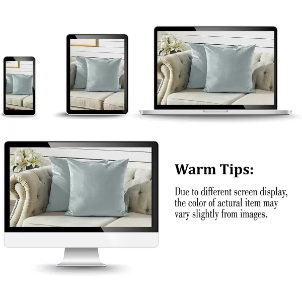 imageFY FIBER HOUSE Pack of 2 Velvet Throw Pillow Covers Christmas Decorative Square Pillowcase Soft Solid Cushion Case for SoFaCouch Use 20 x 20 Inch RedLight Grey