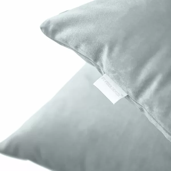 imageFY FIBER HOUSE Pack of 2 Velvet Throw Pillow Covers Christmas Decorative Square Pillowcase Soft Solid Cushion Case for SoFaCouch Use 20 x 20 Inch RedLight Grey