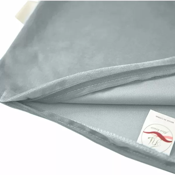 imageFY FIBER HOUSE Pack of 2 Velvet Throw Pillow Covers Christmas Decorative Square Pillowcase Soft Solid Cushion Case for SoFaCouch Use 20 x 20 Inch RedLight Grey