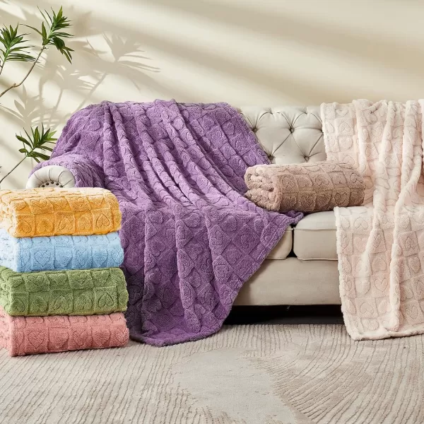 imageFY FIBER HOUSE Throw Blankets with Heart CheckeredSoft Warm Blankets for Lover Mom Father GiftsWashable Lightweight Fuzzy Blanket for Couch Sofa Bed All SeasonSage Green90quotx108quotLight Blue