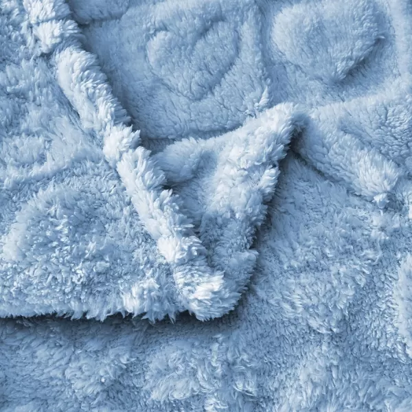 imageFY FIBER HOUSE Throw Blankets with Heart CheckeredSoft Warm Blankets for Lover Mom Father GiftsWashable Lightweight Fuzzy Blanket for Couch Sofa Bed All SeasonSage Green90quotx108quotLight Blue