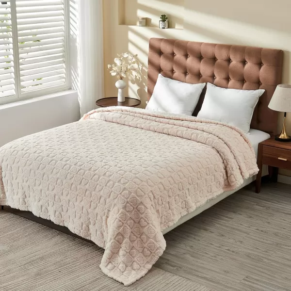imageFY FIBER HOUSE Throw Blankets with Heart CheckeredSoft Warm Blankets for Lover Mom Father GiftsWashable Lightweight Fuzzy Blanket for Couch Sofa Bed All SeasonSage Green90quotx108quotBeige