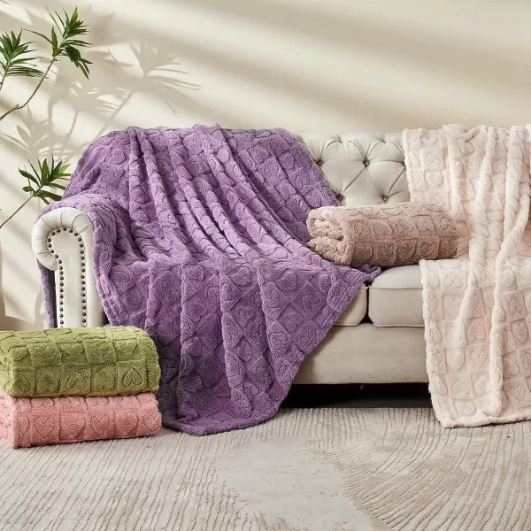 imageFY FIBER HOUSE Throw Blankets with Heart CheckeredSoft Warm Blankets for Lover Mom Father GiftsWashable Lightweight Fuzzy Blanket for Couch Sofa Bed All SeasonSage Green90quotx108quotPink