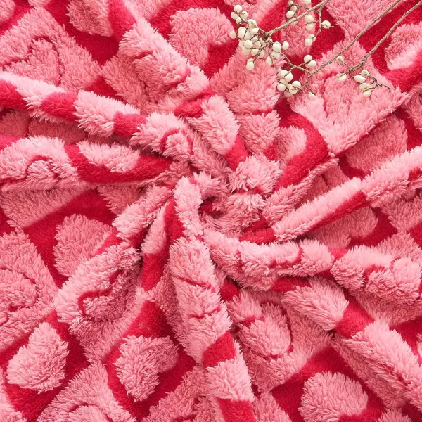 imageFY FIBER HOUSE Throw Blankets with Heart CheckeredSoft Warm Blankets for Lover Mom Father GiftsWashable Lightweight Fuzzy Blanket for Couch Sofa Bed All SeasonSage Green90quotx108quotPink Fuchsia