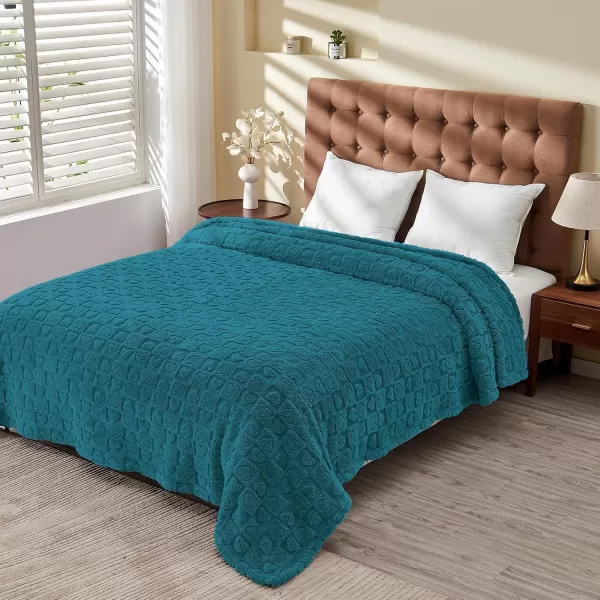 imageFY FIBER HOUSE Throw Blankets with Heart CheckeredSoft Warm Blankets for Lover Mom Father GiftsWashable Lightweight Fuzzy Blanket for Couch Sofa Bed All SeasonSage Green90quotx108quotUmber Blue