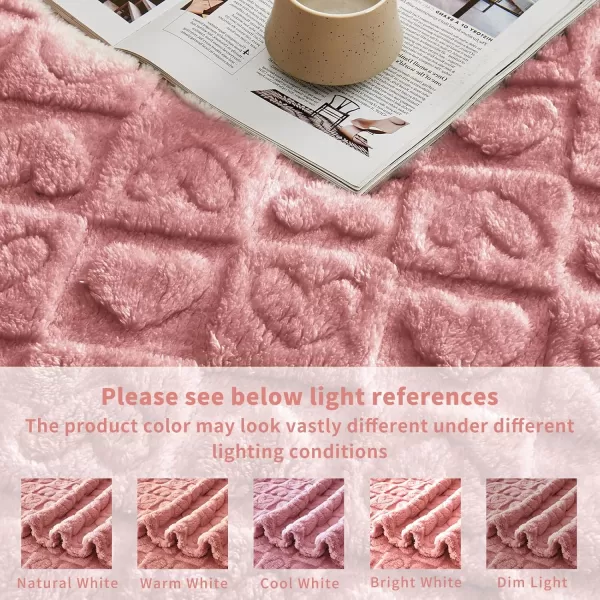 imageFY FIBER HOUSE Throw Blankets with Heart CheckeredSoft Warm Blankets for Lover Mom Father GiftsWashable Lightweight Fuzzy Blanket for Couch Sofa Bed All SeasonSage Green90quotx108quotPink