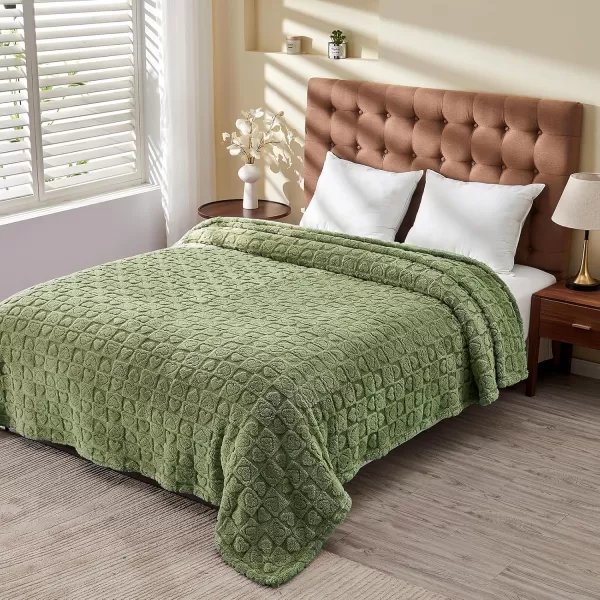 imageFY FIBER HOUSE Throw Blankets with Heart CheckeredSoft Warm Blankets for Lover Mom Father GiftsWashable Lightweight Fuzzy Blanket for Couch Sofa Bed All SeasonSage Green90quotx108quotSage