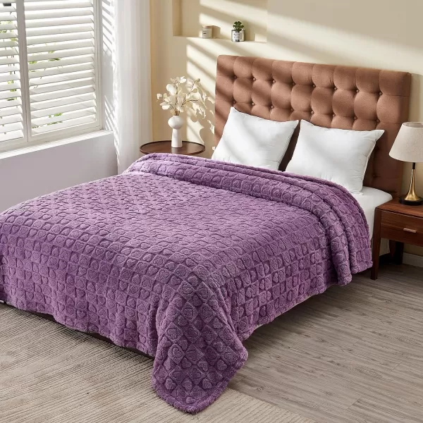 imageFY FIBER HOUSE Throw Blankets with Heart CheckeredSoft Warm Blankets for Lover Mom Father GiftsWashable Lightweight Fuzzy Blanket for Couch Sofa Bed All SeasonSage Green90quotx108quotLavender
