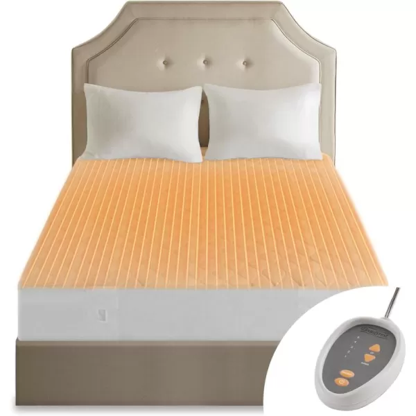 imageBeautyrest Cotton Blend Heated Mattress Pad Secure Comfort Technology  Luxury Quilted Electric Mattress Pad with Deep Pocket  5Setting Heat Controllers Twin XL  WhiteTwin XL