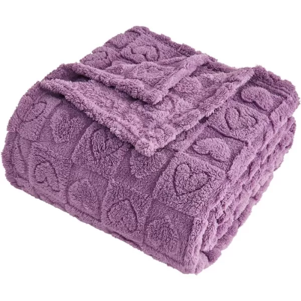 imageFY FIBER HOUSE Throw Blankets with Heart CheckeredSoft Warm Blankets for Lover Mom Father GiftsWashable Lightweight Fuzzy Blanket for Couch Sofa Bed All SeasonSage Green90quotx108quotLavender