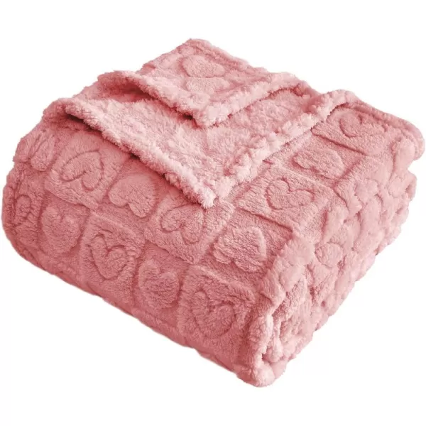 imageFY FIBER HOUSE Throw Blankets with Heart CheckeredSoft Warm Blankets for Lover Mom Father GiftsWashable Lightweight Fuzzy Blanket for Couch Sofa Bed All SeasonSage Green90quotx108quotPink