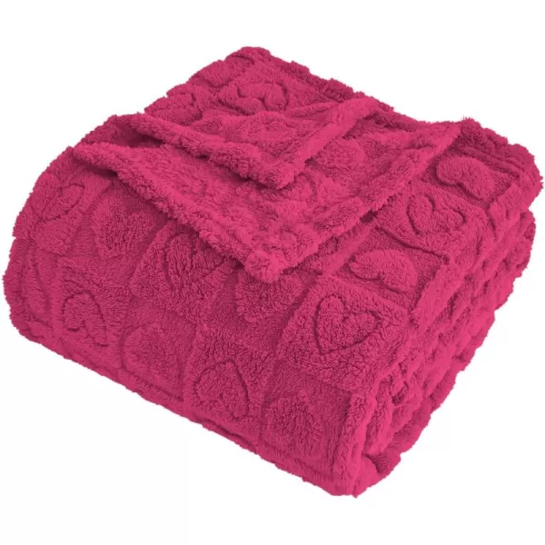 imageFY FIBER HOUSE Throw Blankets with Heart CheckeredSoft Warm Blankets for Lover Mom Father GiftsWashable Lightweight Fuzzy Blanket for Couch Sofa Bed All SeasonSage Green90quotx108quotHot Pink