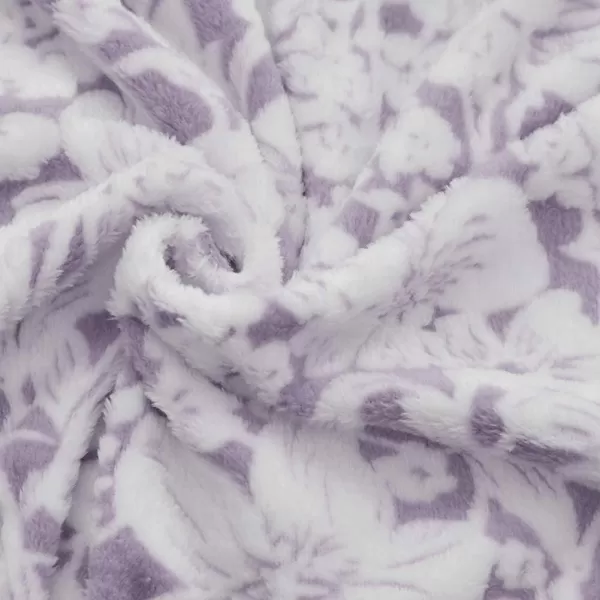 imageFY FIBER HOUSE Flannel Fleece Throw Blanket Super Soft Lightweight Microfiber with Flower Print for Couch 50quotX60quot LavenderLavender