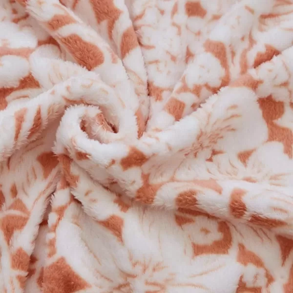 imageFY FIBER HOUSE Flannel Fleece Throw Blanket Super Soft Lightweight Microfiber with Flower Print for Couch 50quotX60quot LavenderOrange