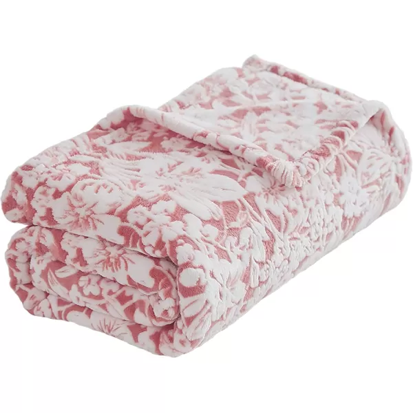 imageFY FIBER HOUSE Flannel Fleece Throw Blanket Super Soft Lightweight Microfiber with Flower Print for Couch 50quotX60quot LavenderPeach