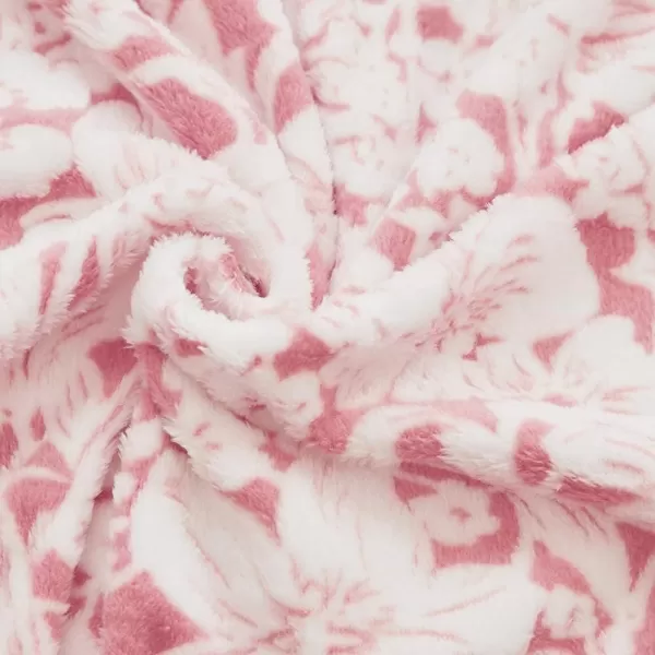 imageFY FIBER HOUSE Flannel Fleece Throw Blanket Super Soft Lightweight Microfiber with Flower Print for Couch 50quotX60quot LavenderPeach