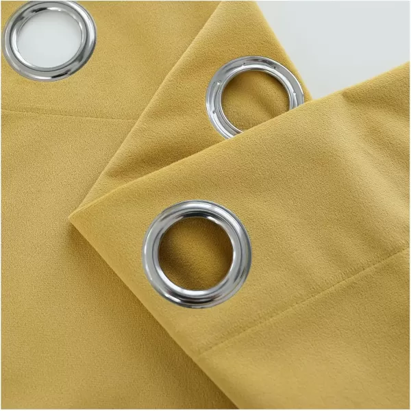 imageFY FIBER HOUSE 100 Blackout Curtains Summer Home Decoration Window Treatment Thermal Insulated Solid Grommet Velvet DraperiesDrape for Kitchen2 Panels42 by 84 InchPinkYellow