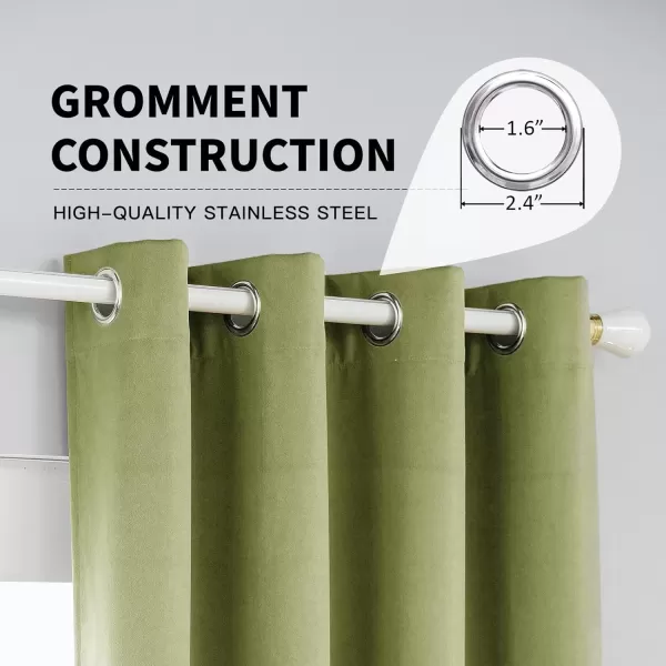 imageFY FIBER HOUSE 100 Blackout Curtains Summer Home Decoration Window Treatment Thermal Insulated Solid Grommet Velvet DraperiesDrape for Kitchen2 Panels42 by 84 InchPinkSage