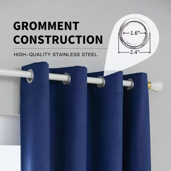 imageFY FIBER HOUSE 100 Blackout Curtains Summer Home Decoration Window Treatment Thermal Insulated Solid Grommet Velvet DraperiesDrape for Kitchen2 Panels42 by 84 InchPinkNavy