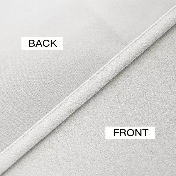 imageFY FIBER HOUSE 100 Blackout Curtains Summer Home Decoration Window Treatment Thermal Insulated Solid Grommet Velvet DraperiesDrape for Kitchen2 Panels42 by 84 InchPinkGrayish White