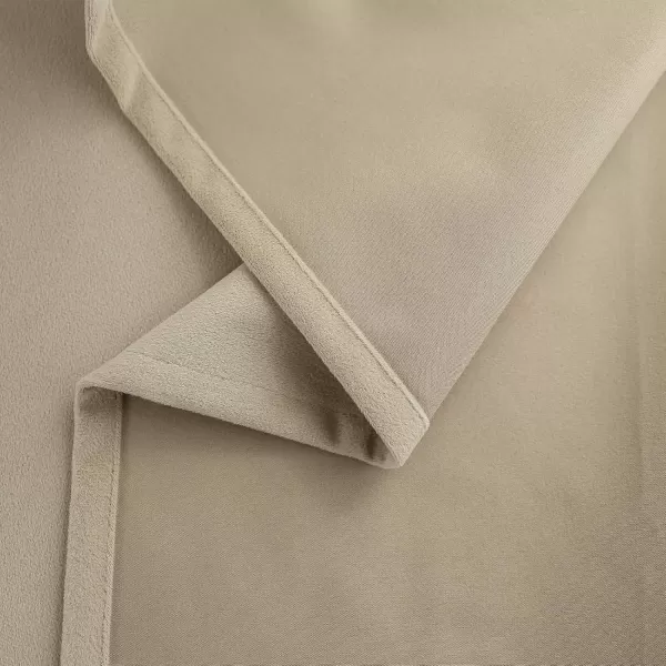 imageFY FIBER HOUSE 100 Blackout Curtains Summer Home Decoration Window Treatment Thermal Insulated Solid Grommet Velvet DraperiesDrape for Kitchen2 Panels42 by 84 InchPinkBeige