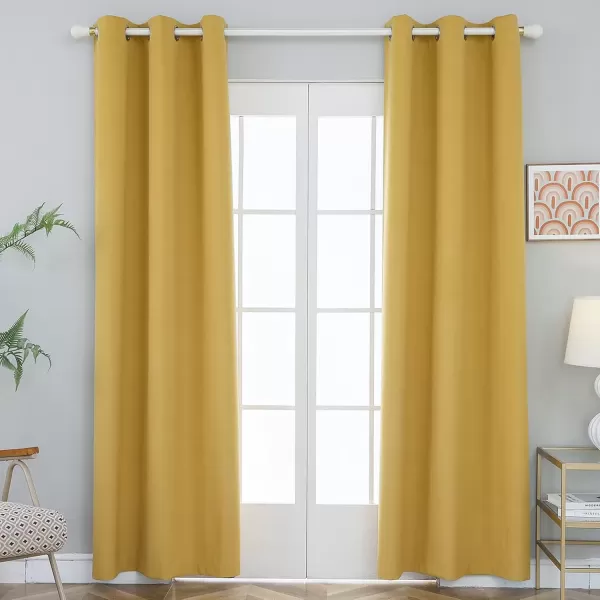 imageFY FIBER HOUSE 100 Blackout Curtains Summer Home Decoration Window Treatment Thermal Insulated Solid Grommet Velvet DraperiesDrape for Kitchen2 Panels42 by 84 InchPinkYellow