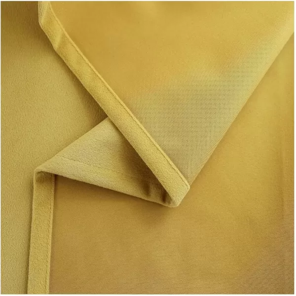imageFY FIBER HOUSE 100 Blackout Curtains Summer Home Decoration Window Treatment Thermal Insulated Solid Grommet Velvet DraperiesDrape for Kitchen2 Panels42 by 84 InchPinkYellow