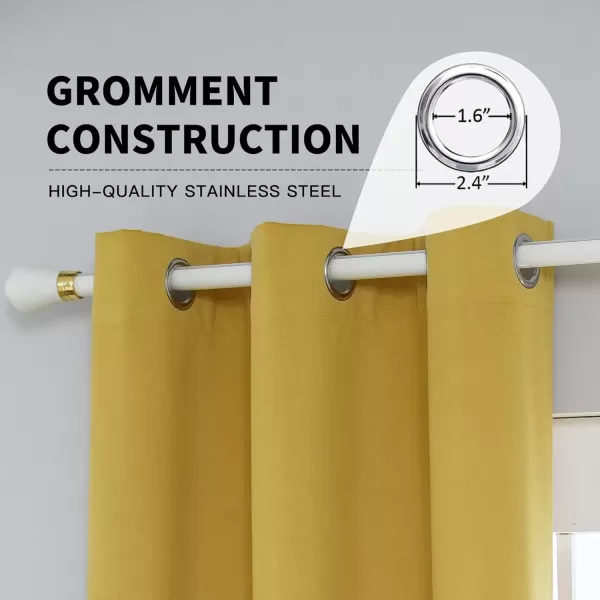 imageFY FIBER HOUSE 100 Blackout Curtains Summer Home Decoration Window Treatment Thermal Insulated Solid Grommet Velvet DraperiesDrape for Kitchen2 Panels42 by 84 InchPinkYellow