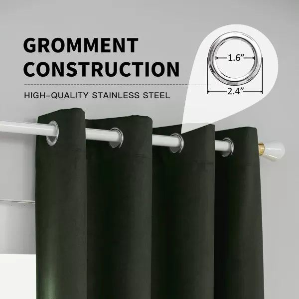 imageFY FIBER HOUSE 100 Blackout Curtains Summer Home Decoration Window Treatment Thermal Insulated Solid Grommet Velvet DraperiesDrape for Kitchen2 Panels42 by 84 InchPinkOlive Green