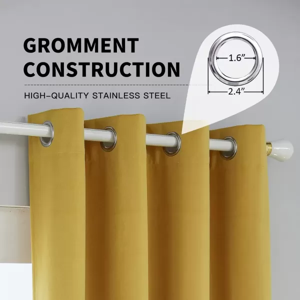 imageFY FIBER HOUSE 100 Blackout Curtains Summer Home Decoration Window Treatment Thermal Insulated Solid Grommet Velvet DraperiesDrape for Kitchen2 Panels42 by 84 InchPinkYellow