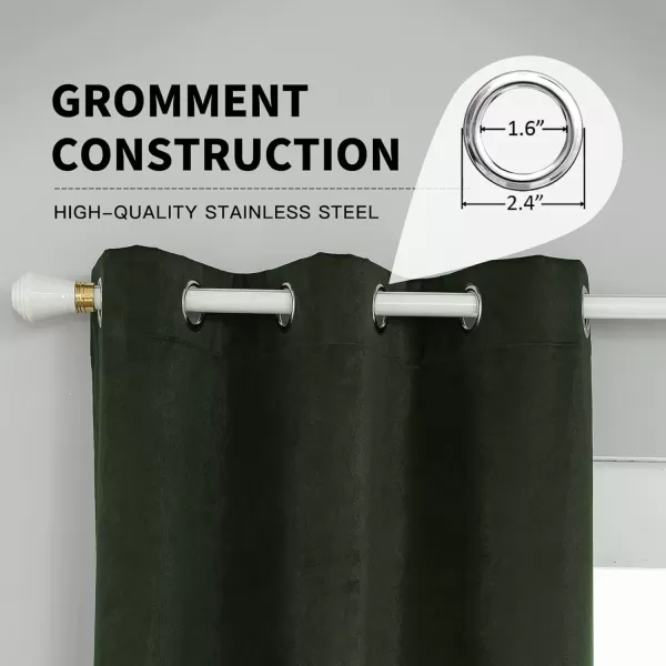 imageFY FIBER HOUSE 100 Blackout Curtains Summer Home Decoration Window Treatment Thermal Insulated Solid Grommet Velvet DraperiesDrape for Kitchen2 Panels42 by 84 InchPinkOlive Green