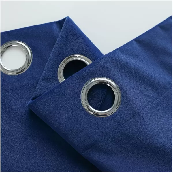 imageFY FIBER HOUSE 100 Blackout Curtains Summer Home Decoration Window Treatment Thermal Insulated Solid Grommet Velvet DraperiesDrape for Kitchen2 Panels42 by 84 InchPinkNavy