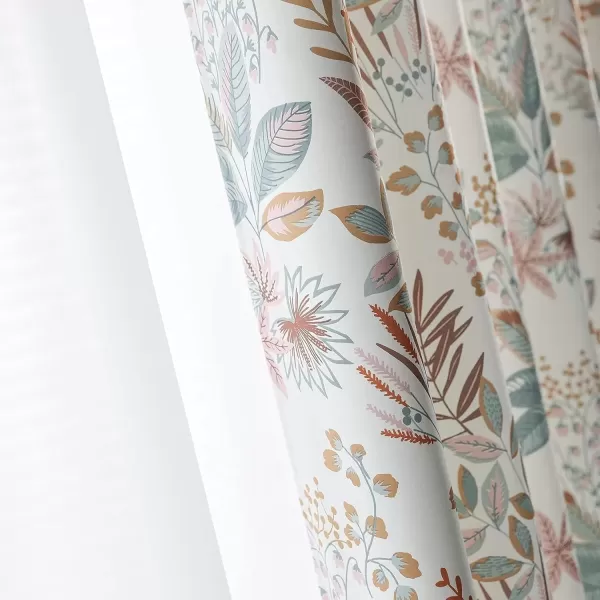 imageFY FIBER HOUSE Floral Curtains Room Darkening Flower Printed Window Drapes with Grommet for Bedroom Living Room Kids Room Dining Room52Wx84LSet of 2 Panels