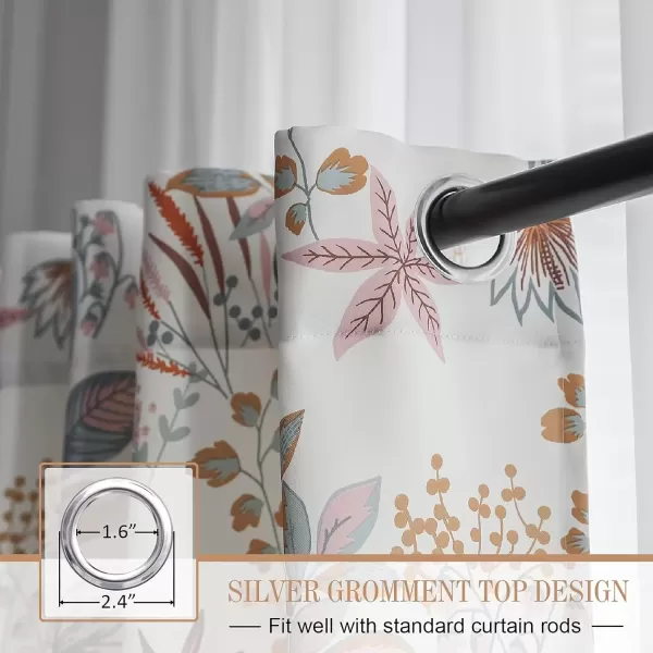 imageFY FIBER HOUSE Floral Curtains Room Darkening Flower Printed Window Drapes with Grommet for Bedroom Living Room Kids Room Dining Room52Wx84LSet of 2 Panels