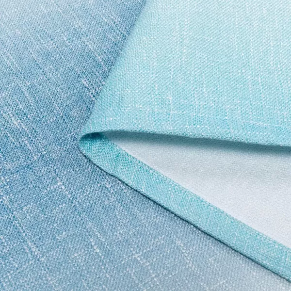 imageFY FIBER HOUSE Multicolor Curtains Gradient Grommet DarkeningLinen Look Blue and White Curtain for Living Dining RoomDecorative Window Ombre Drapes for Boys Girls Kids Bedroom 52Wx95L Inch 2 PanelsGradient Blue Grommet