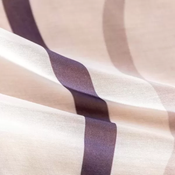 imageFY FIBER HOUSE Semi Sheer Voile Curtains for Living Room and Bedroom with Grommets TopSoft and Lightweight Window Treatments for Room DecorSet of 2 Panels54 by 63Inch WhitePurple Wave PrintPurple