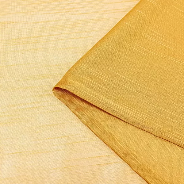 imageFY FIBER HOUSE Sheer Curtains 95 Inches Long Gold 2 Panels Linen Textured Semi Decor Drapes Voile Net Rod Pocket for Living Room Bedroom 52Wx95L Inch Golden YellowGold Rod Pocket